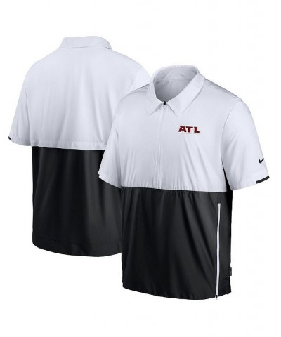 Men's White, Black Atlanta Falcons Sideline Coaches Performance Half-Zip Pullover Short Sleeve Jacket $39.20 Jackets