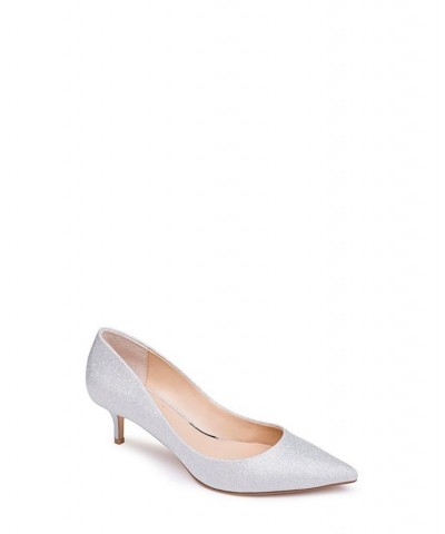 Women's Royalty Evening Pumps Silver Glitter $42.57 Shoes