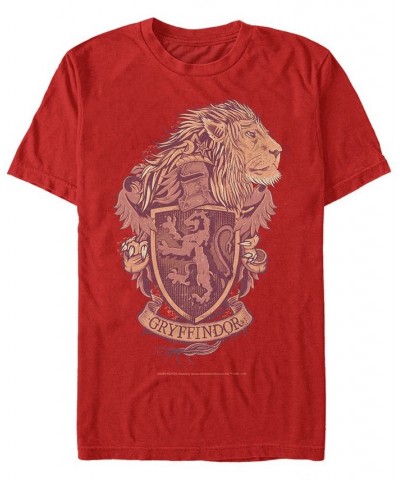 Men's Gryffindor Crest Short Sleeve Crew T-shirt Red $15.75 T-Shirts