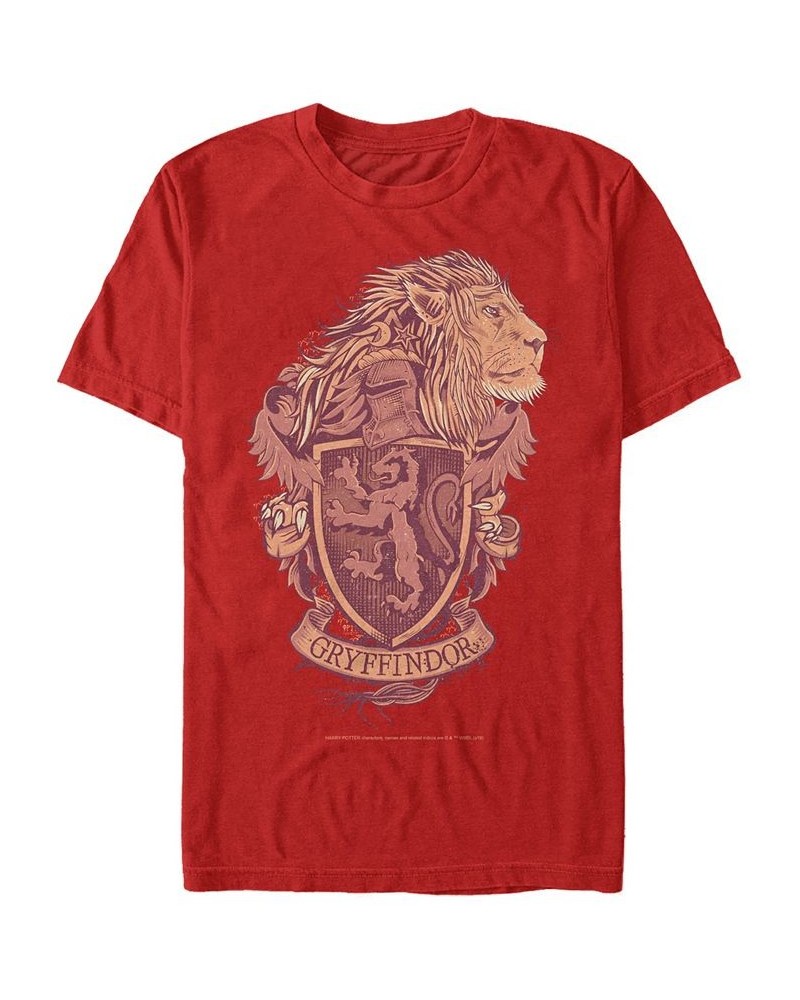 Men's Gryffindor Crest Short Sleeve Crew T-shirt Red $15.75 T-Shirts