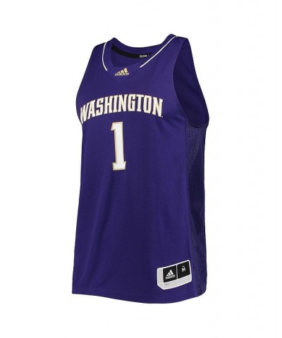 Men's 1 Purple Washington Huskies Team Swingman Basketball Jersey $49.00 Jersey