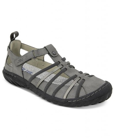 Women's Peace Woven Strappy Sporty Sandals Gray $39.16 Shoes