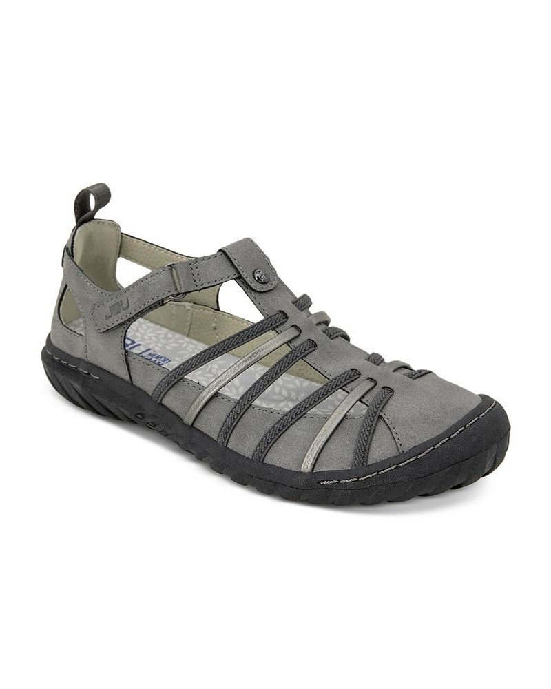 Women's Peace Woven Strappy Sporty Sandals Gray $39.16 Shoes