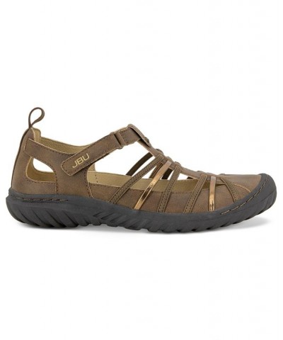 Women's Peace Woven Strappy Sporty Sandals Gray $39.16 Shoes