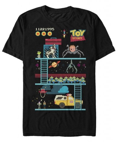 Disney Pixar Men's Toy Story 8-Bit Video Game Scene Short Sleeve T-Shirt Black $16.80 T-Shirts