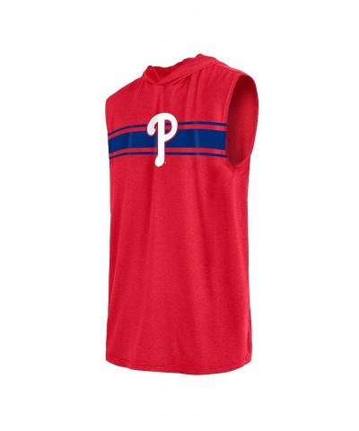 Men's Red Philadelphia Phillies Sleeveless Pullover Hoodie $27.49 T-Shirts