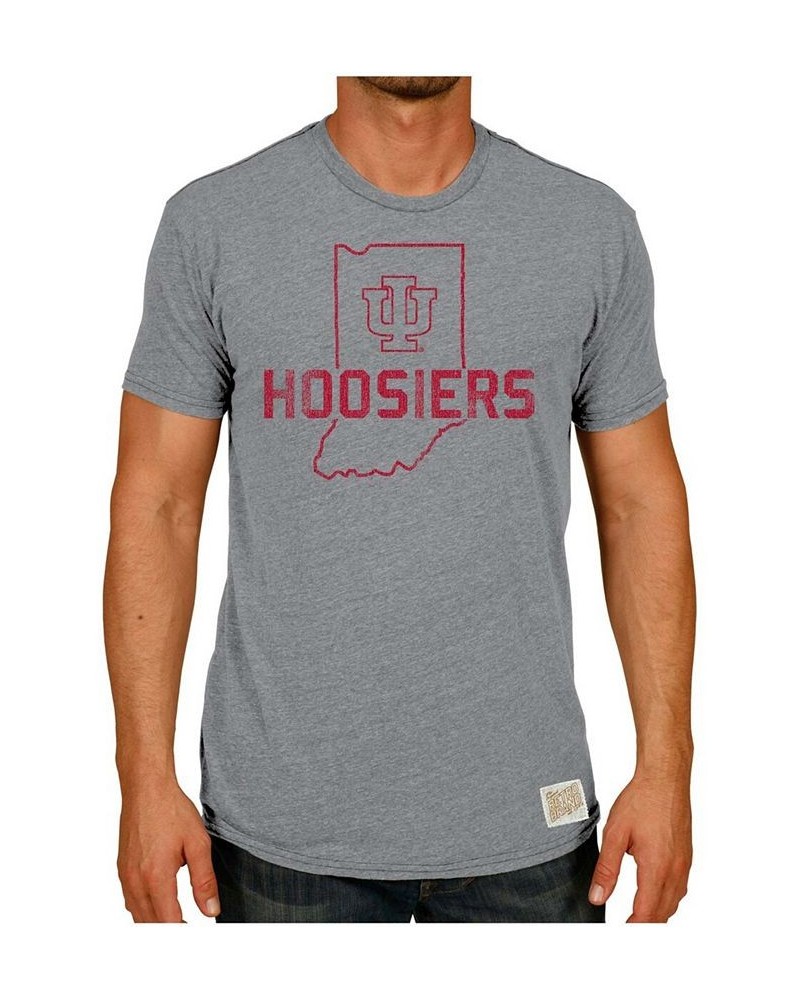 Men's Heather Gray Indiana Hoosiers Vintage-Inspired Tri-Blend T-shirt $21.15 T-Shirts