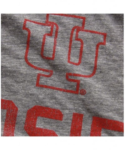 Men's Heather Gray Indiana Hoosiers Vintage-Inspired Tri-Blend T-shirt $21.15 T-Shirts