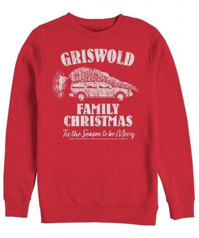 Men's National Lampoon Christmas Vacation Vintage-like Griswold Crew Fleece Pullover Red $26.38 Sweatshirt