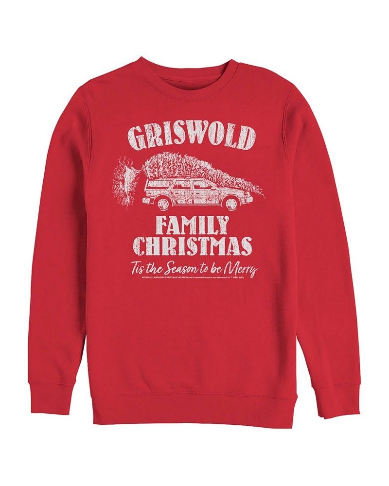 Men's National Lampoon Christmas Vacation Vintage-like Griswold Crew Fleece Pullover Red $26.38 Sweatshirt