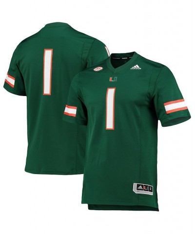 Men's 1 Green Miami Hurricanes Team Premier Football Jersey $64.40 Jersey