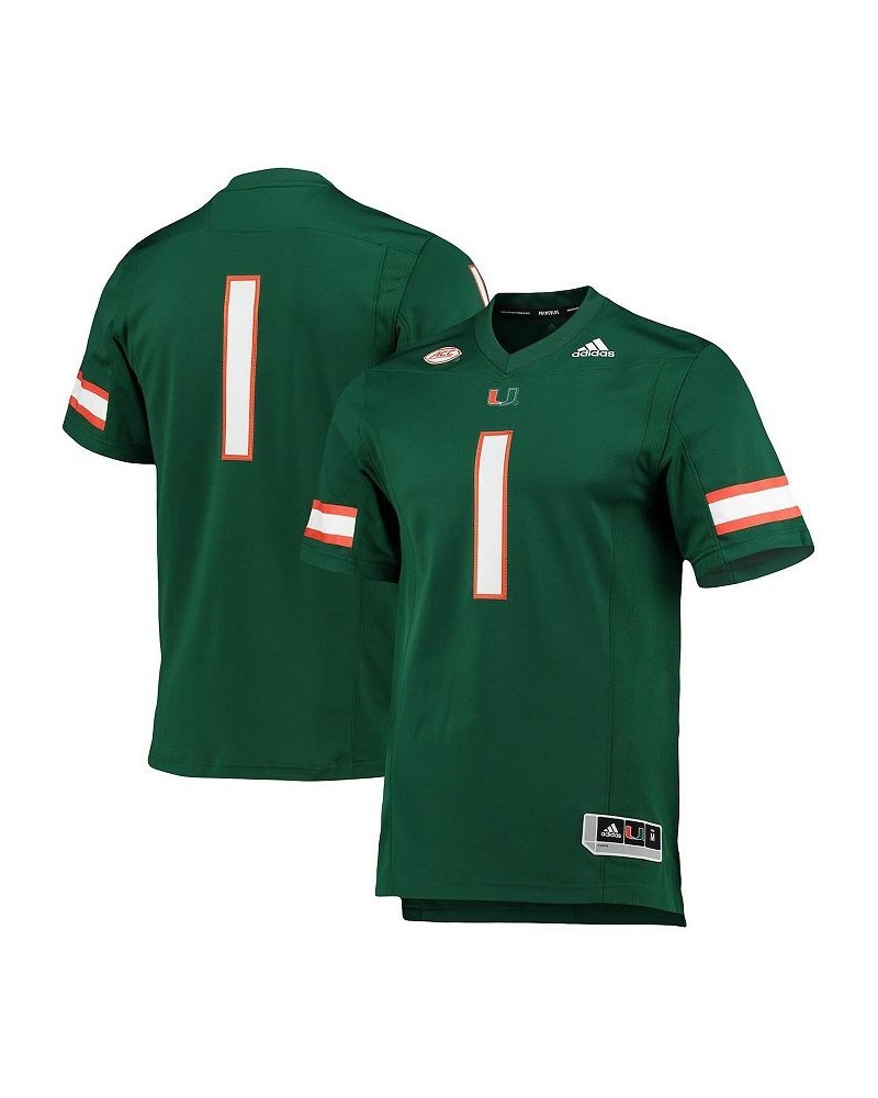 Men's 1 Green Miami Hurricanes Team Premier Football Jersey $64.40 Jersey