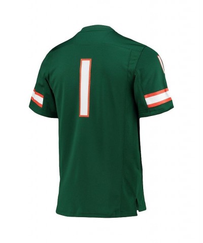 Men's 1 Green Miami Hurricanes Team Premier Football Jersey $64.40 Jersey