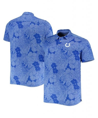 Men's Royal Indianapolis Colts Big and Tall Miramar Blooms Polo Shirt $50.32 Polo Shirts