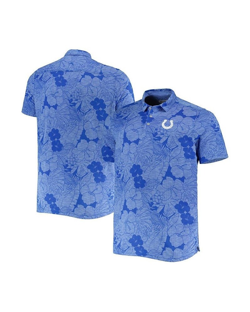 Men's Royal Indianapolis Colts Big and Tall Miramar Blooms Polo Shirt $50.32 Polo Shirts