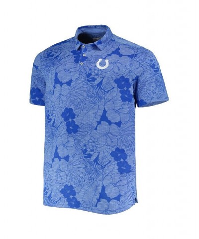 Men's Royal Indianapolis Colts Big and Tall Miramar Blooms Polo Shirt $50.32 Polo Shirts