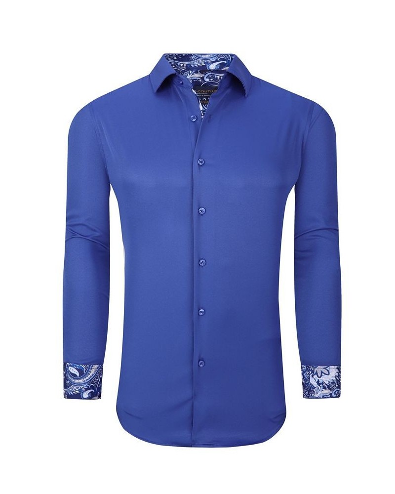 Men's Solid Slim Fit Wrinkle Free Stretch Dress Shirt $18.89 Dress Shirts