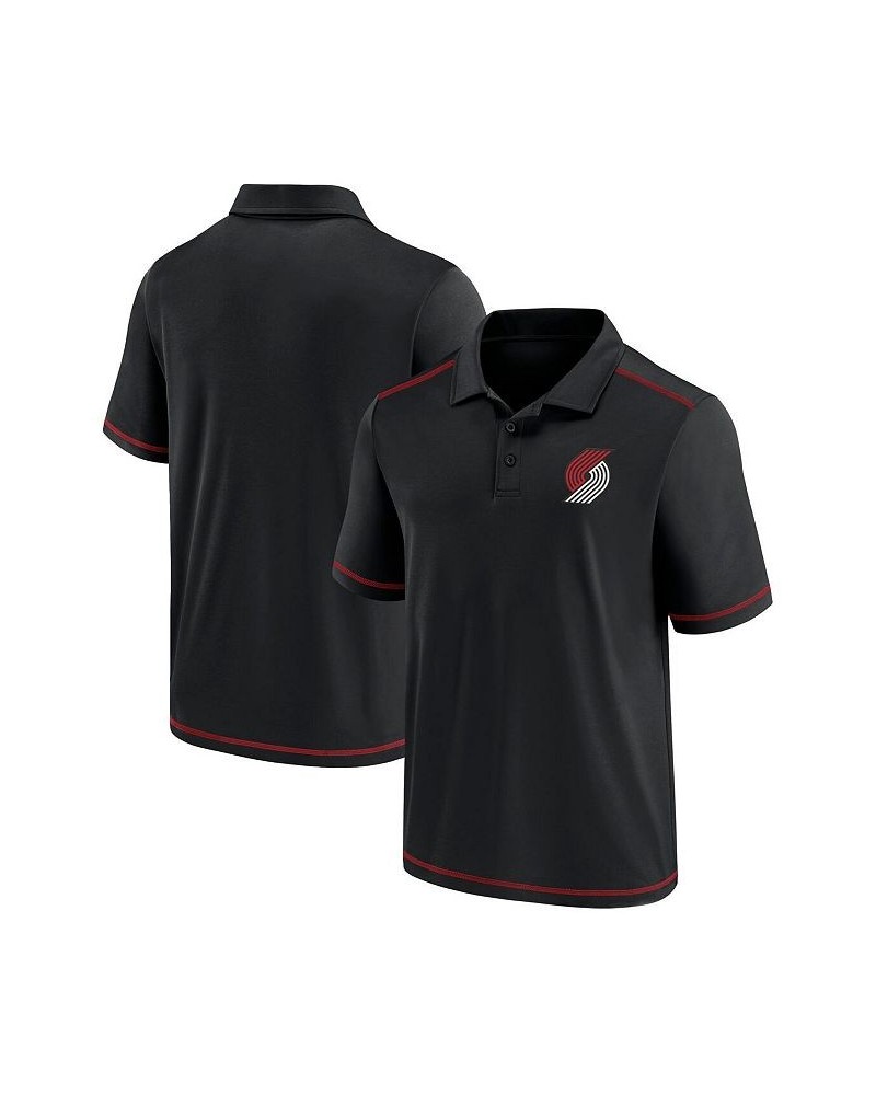 Men's Black Portland Trail Blazers Primary Logo Polo Shirt $21.42 Polo Shirts