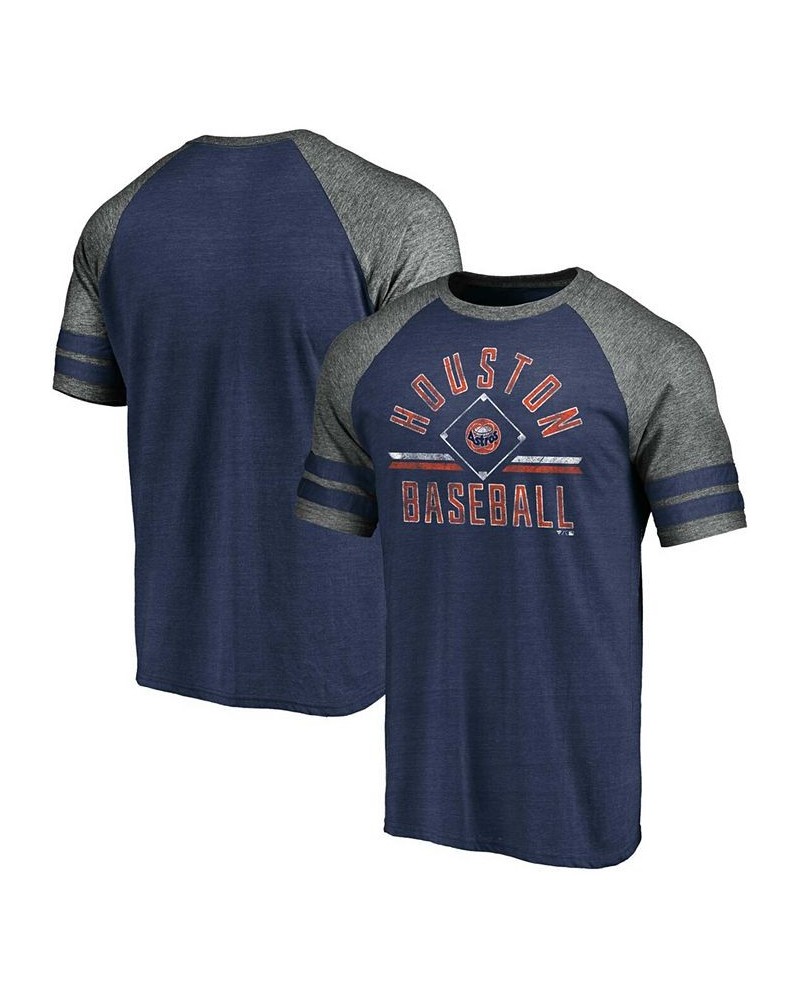 Men's Heathered Navy-Gray Houston Astros True Classics Diamond Legacy Tri-Blend Raglan T-shirt $25.19 T-Shirts