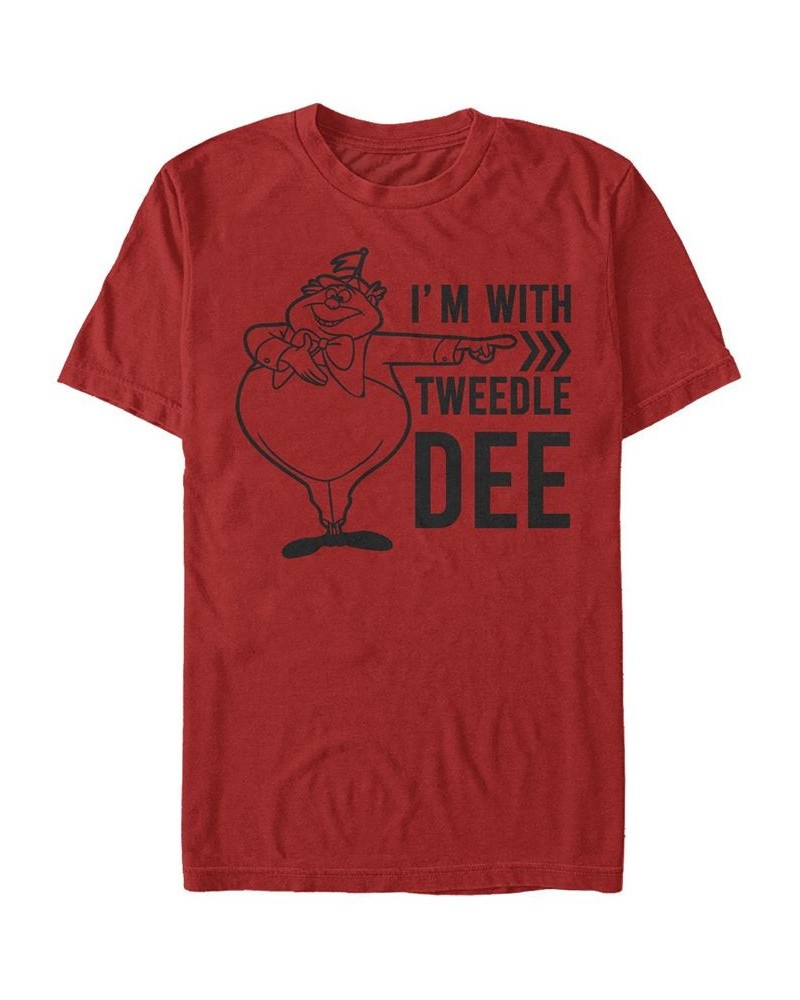 Men's Tweedle Dee Dum Dee Short Sleeve Crew T-shirt Red $16.10 T-Shirts