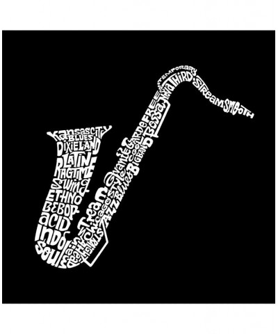 Men's Word Art Hoodie - Saxophone Black $24.00 Sweatshirt