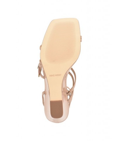 Women's Keamer Square Toe Strappy Wedge Dress Sandals Tan/Beige $53.46 Shoes