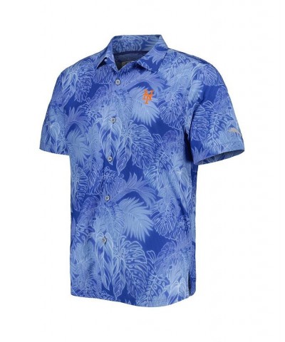 Men's Royal New York Mets Big and Tall Luminescent Fronds Camp IslandZone Button-Up Shirt $78.75 Shirts