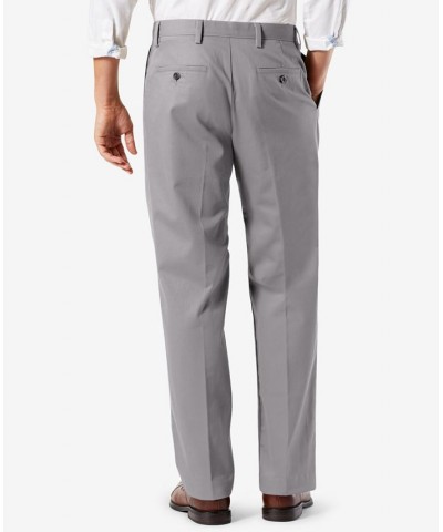 Men's Easy Classic Pleated Fit Khaki Stretch Pants Burma Grey $22.00 Pants