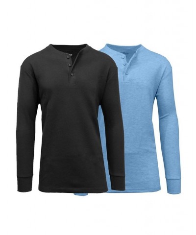 Men's Long Sleeve Thermal Henley Tee, Pack of 2 Multi4 $20.80 T-Shirts