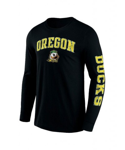 Men's Branded Black Oregon Ducks Distressed Arch Over Logo 2.0 Long Sleeve T-shirt $20.39 T-Shirts