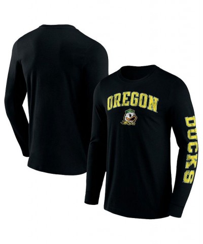 Men's Branded Black Oregon Ducks Distressed Arch Over Logo 2.0 Long Sleeve T-shirt $20.39 T-Shirts