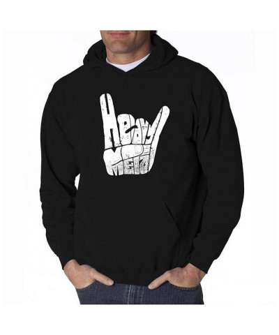 Men's Word Art Hooded Sweatshirt - Heavy Metal Black $35.99 Sweatshirt