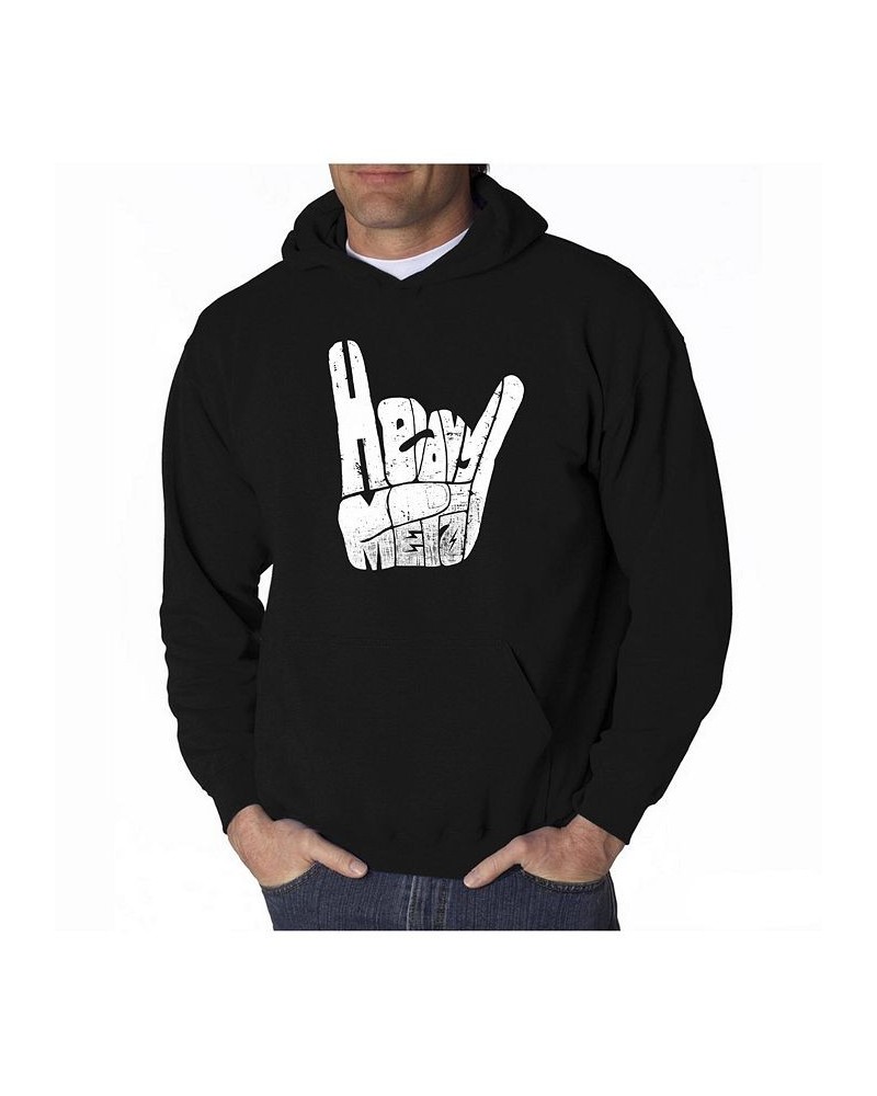 Men's Word Art Hooded Sweatshirt - Heavy Metal Black $35.99 Sweatshirt