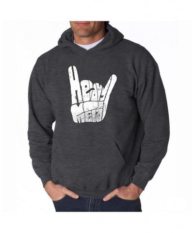 Men's Word Art Hooded Sweatshirt - Heavy Metal Black $35.99 Sweatshirt