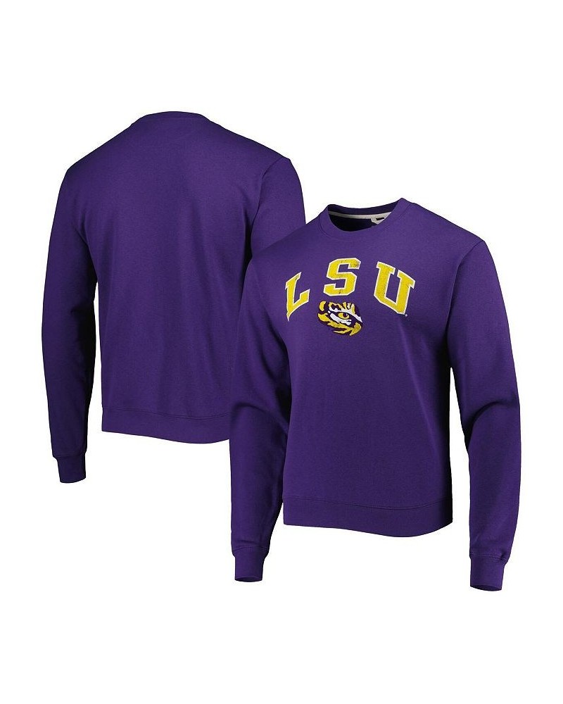 Men's Purple Lsu Tigers 1965 Arch Essential Fleece Pullover Sweatshirt $33.14 Sweatshirt