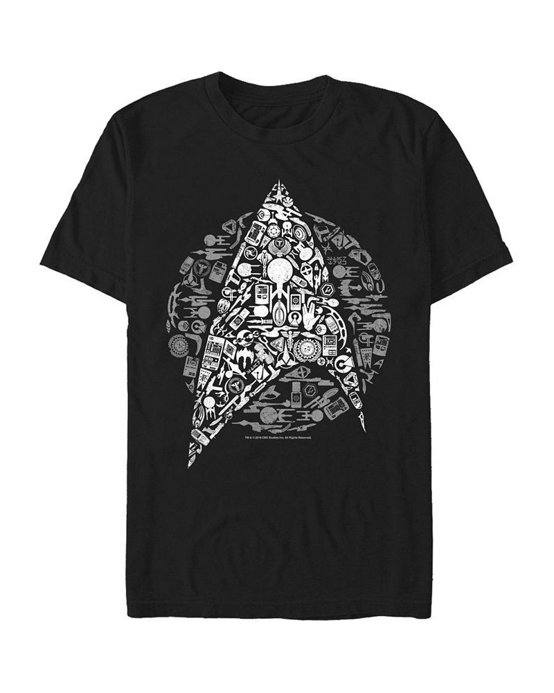 Men's Star Trek Icons Logo Fill Short Sleeve T-shirt Black $19.59 T-Shirts