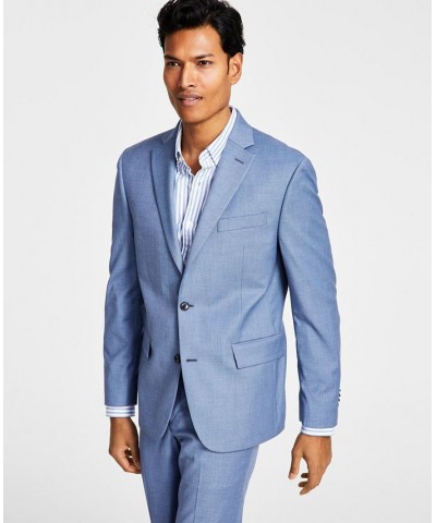 Men's Skinny-Fit Stretch Suit Jacket Blue Sharkskin $133.20 Suits