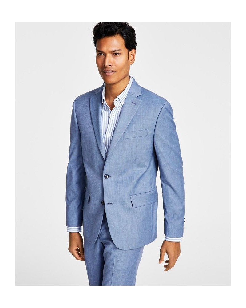 Men's Skinny-Fit Stretch Suit Jacket Blue Sharkskin $133.20 Suits