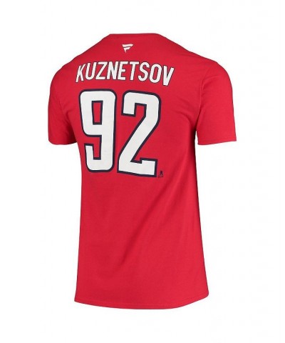 Men's Branded Evgeny Kuznetsov Red Washington Capitals Name and Number T-shirt $21.99 T-Shirts