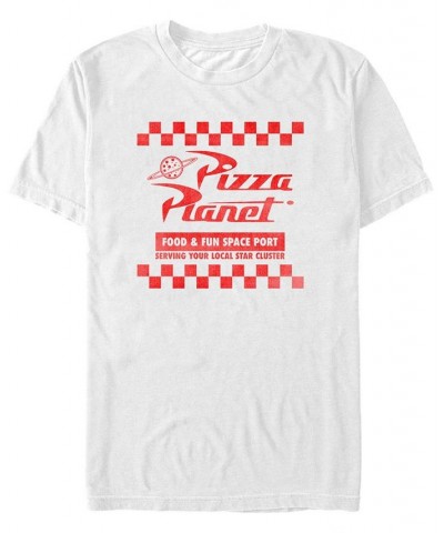 Disney Pixar Men's Toy Story Pizza Planet Uniform Short Sleeve T-Shirt White $19.24 T-Shirts