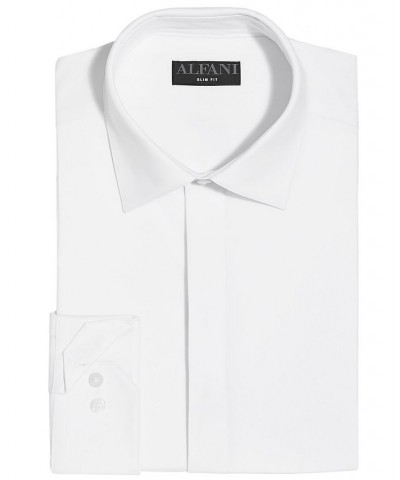 Men's Slim Fit 2-Way Stretch Formal Convertible-Cuff Dress Shirt White $23.39 Dress Shirts