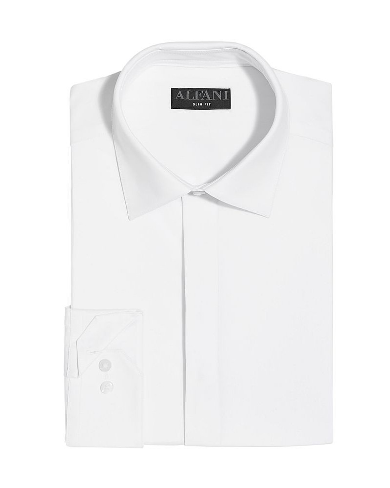 Men's Slim Fit 2-Way Stretch Formal Convertible-Cuff Dress Shirt White $23.39 Dress Shirts