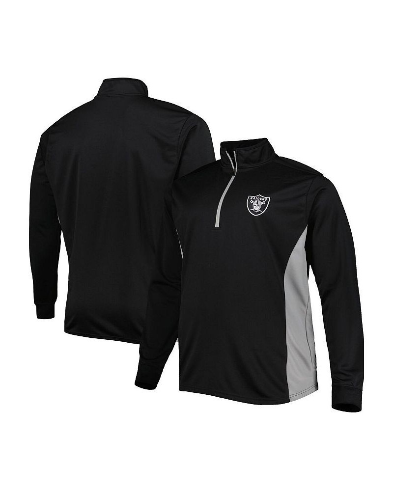 Men's Black and Silver Las Vegas Raiders Big and Tall Quarter-Zip Jacket $24.20 Jackets