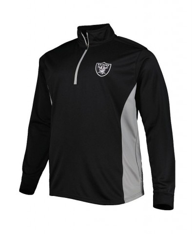 Men's Black and Silver Las Vegas Raiders Big and Tall Quarter-Zip Jacket $24.20 Jackets