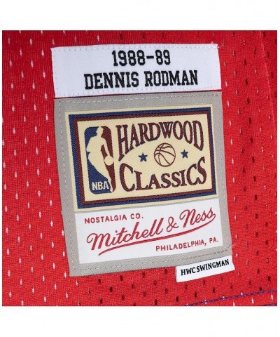 Men's Dennis Rodman Blue, Red Detroit Pistons Hardwood Classics 1988-89 Split Swingman Jersey $66.70 Jersey