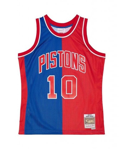 Men's Dennis Rodman Blue, Red Detroit Pistons Hardwood Classics 1988-89 Split Swingman Jersey $66.70 Jersey