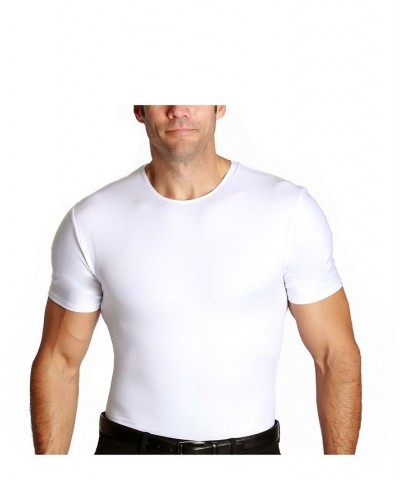 Insta Slim Men's Compression Short Sleeve Crew-Neck T-Shirt White $38.70 Undershirt