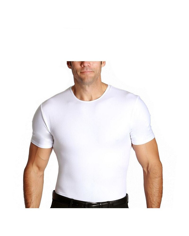 Insta Slim Men's Compression Short Sleeve Crew-Neck T-Shirt White $38.70 Undershirt