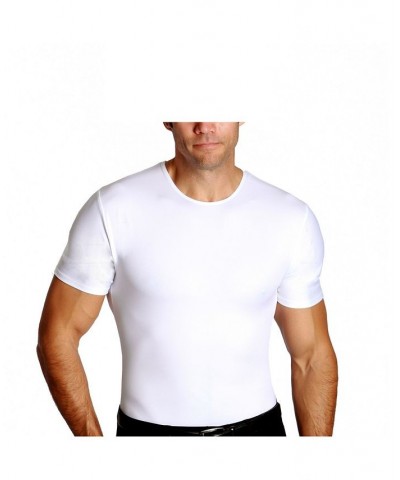 Insta Slim Men's Compression Short Sleeve Crew-Neck T-Shirt White $38.70 Undershirt