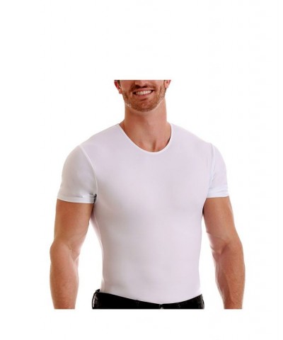 Insta Slim Men's Compression Short Sleeve Crew-Neck T-Shirt White $38.70 Undershirt